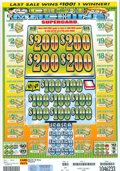 Cash Machine PK 3W $1 4@$200 $2B 21% 3360 LS