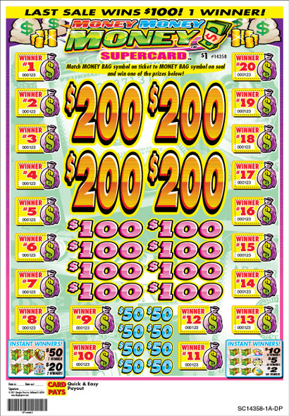 Money Money Money PK 3W $1 4@$200 $2B 21% 3360 LS