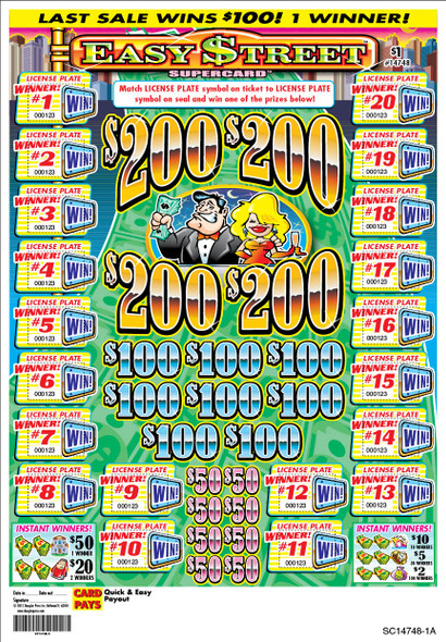 Easy Street PK 3W $1 4@$200 $2B 21% 3360 LS