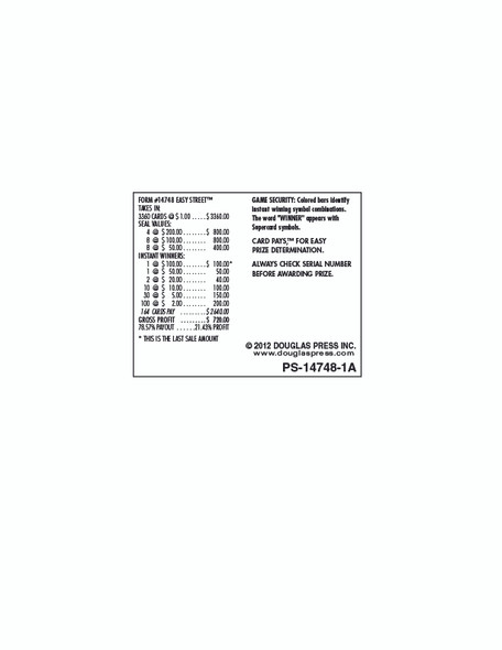 Easy Street PK 3W $1 4@$200 $2B 21% 3360 LS