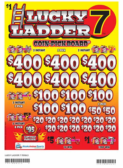 Lucky Ladder 7 Coin Pick-Board 3W $1 6@$400 $1B 29% 6480 LS