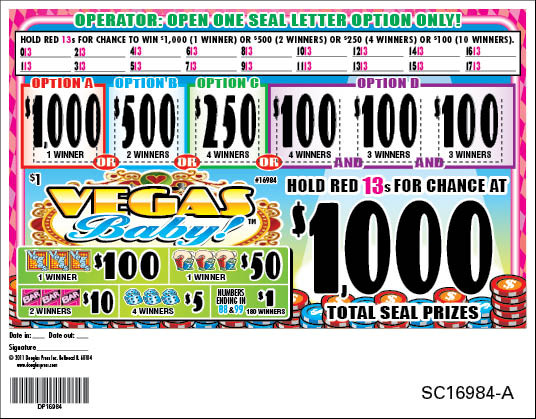 Vegas Baby Seal 5W $1 2@$500 $1B 27% 1880
