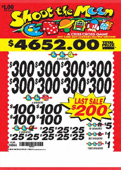 Shoot the Moon 3W $1 8@$300 $1B 23% 6076 LS
