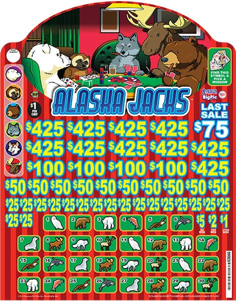 Alaska Jacks Big Pic Chip $1 10@$425 $1B 23% 9944 LS