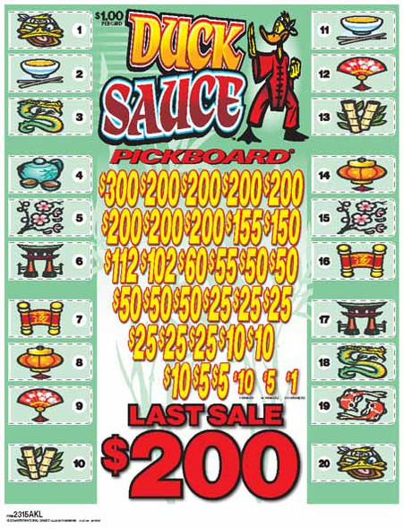 Duck Sauce PK 3W $1 8@$200 (1@$300) $1B 19% 4508 LS