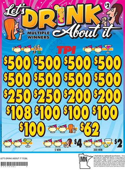 Let's Drink About It 3W $2 8@$500 $2B 24% 3960