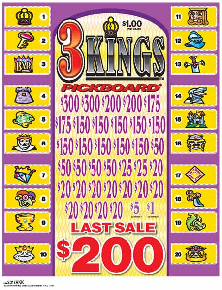 3 Kings PK 3W $1 18@$150 (2@$300) $1B 19% 5292 LS