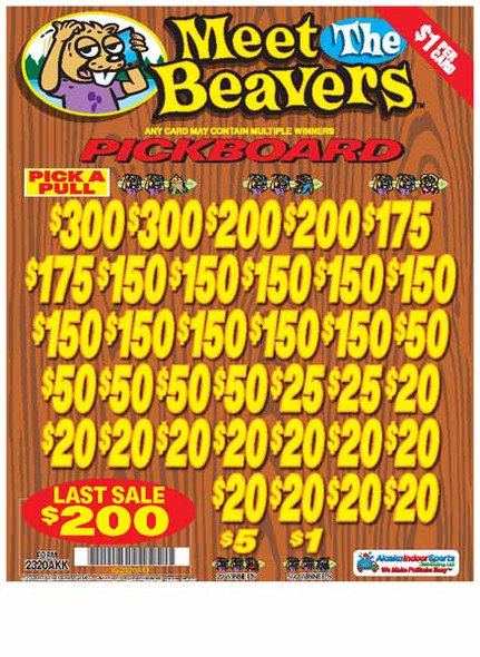 Meet the Beavers PK 3W $1 18@$150 (2@$300) $1B 19% 5292 LS