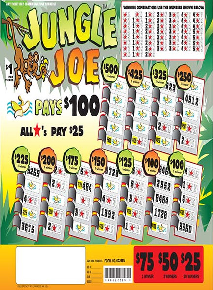 Jungle Joe 5W $1 1@$500 (5,4,3,2,1) $25B 17% 3990