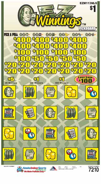 EZ Winnings PK 3W $1 8@$400 $1B 22% 7210 LS