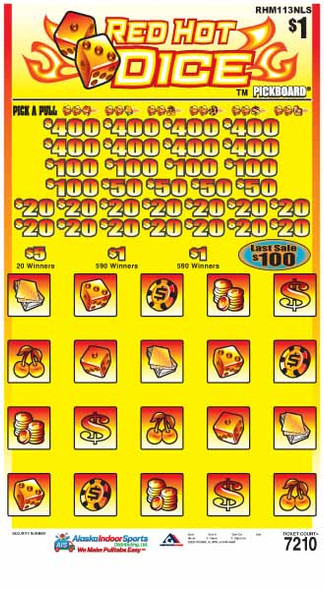 Red Hot Dice PK 3W $1 8@$400 $1B 22% 7210 LS