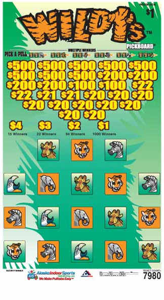 Wild 1's PK 3W $1 8@$500 $1B 17% 7980