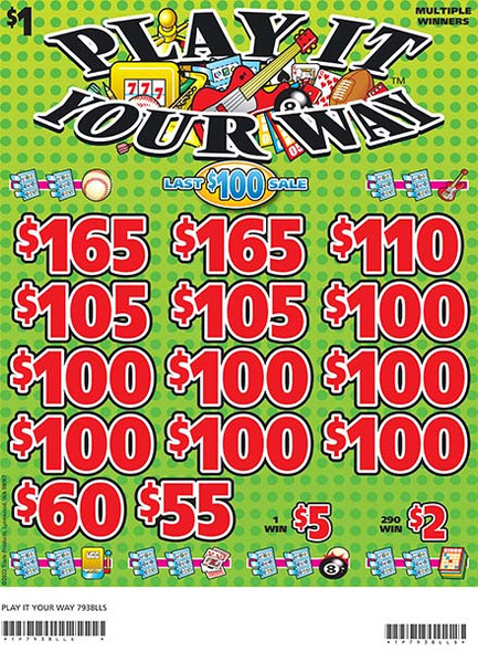 Play It Your Way 3W $1 12@$100 (2@$165) $2B 19% 2640 LS