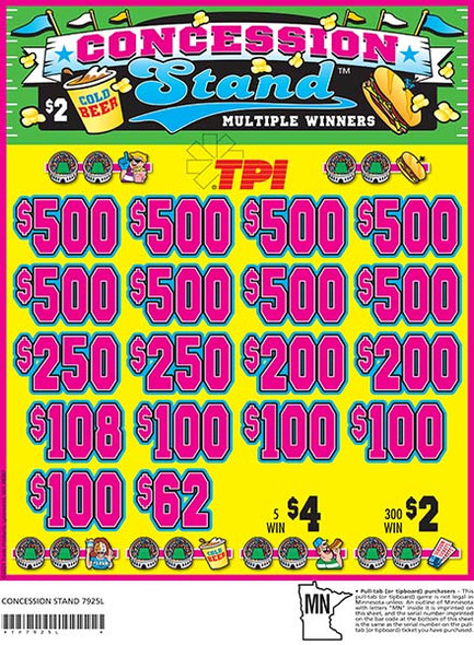 Concession Stand 3W $2 8@$500 $2B 24% 3960