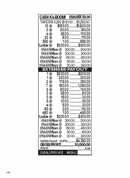 Cash Ka-Boom! PK 3W $1 18@$150 (2@$300) $1B 19% 5292 LS