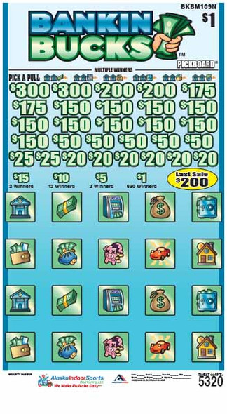 Bankin Bucks PK 3W $1 18@$150 (2@$300) $1B 20% 5320 LS