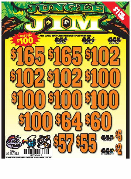 Jungle Jim 3W $1 10@$100 (2@$165) $2B 19% 2646 LS