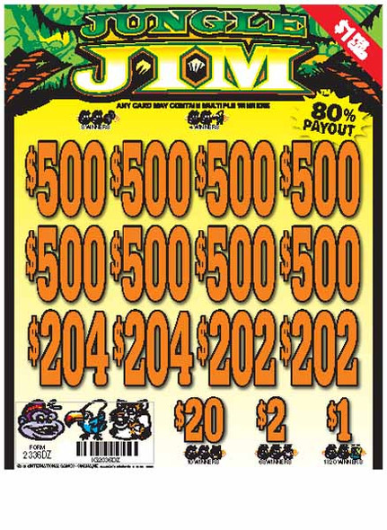 Jungle Jim 3W $1 8@$500 $1B 20% 8036