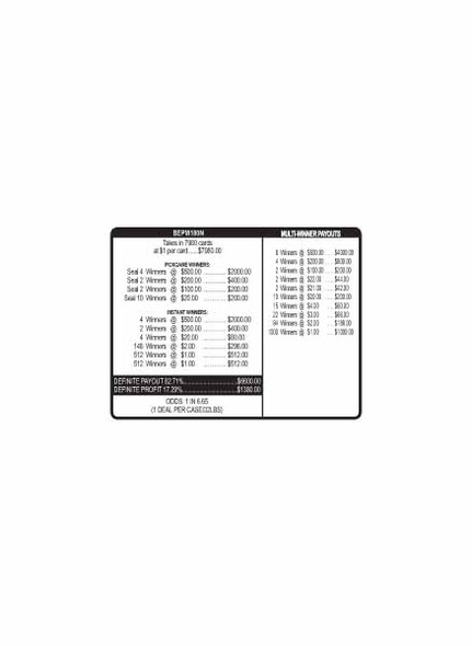 Beer Up PK 3W $1 8@$500 $1B 17% 7980