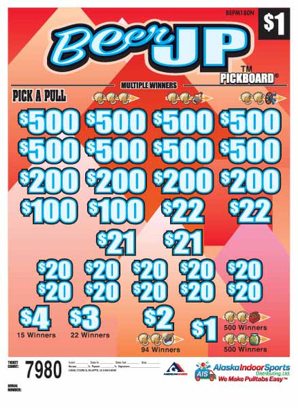 Beer Up PK 3W $1 8@$500 $1B 17% 7980