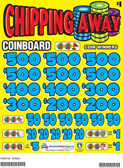Chipping Away Coinboard 3W $1 6@$500 $1B 24% 8280