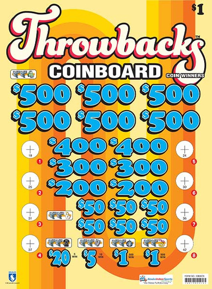 Throwbacks Coinboard 3W $1 6@$500 $1B 24% 8280