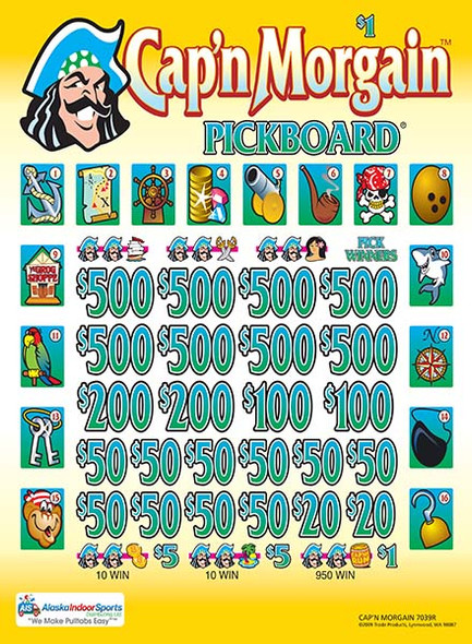 Cap'n Morgain PK 3W $1 8@$500 $1B 25% 8200