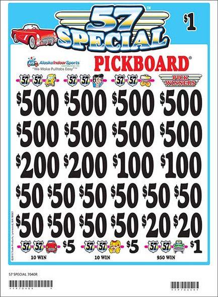57 Special PK 3W $1 8@$500 $1B 25% 8200