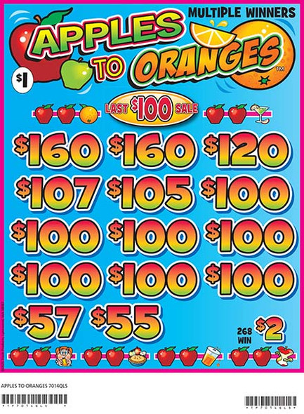 Apples to Oranges 3W $1 12@$100 (2@$160) $2B 20% 2640 LS
