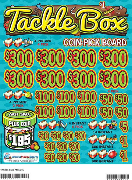 Tackle Box Coin-Pick Board 3W $1 8@$300 $1B 25% 6480 LS