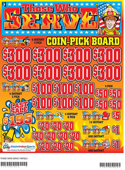 Those Who Serve Coin-Pick Board 3W $1 8@$300 $1B 25% 6480 LS