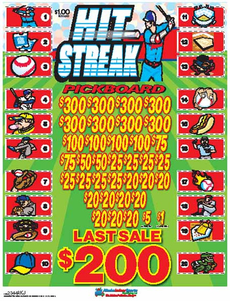 Hit Streak PK 3W $1 8@$300 $1B 21% 6370 LS