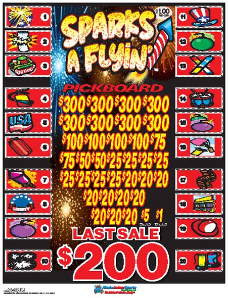 Sparks A Flyin' PK 3W $1 8@$300 $1B 21% 6370 LS