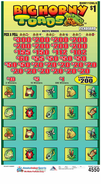 Big Horny Toads PK 3W $1 8@$200 (1@$300) $1B 19% 4550 LS