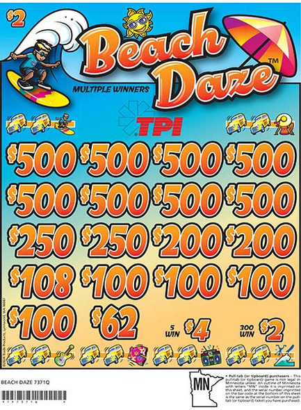 Beach Daze 3W $2 8@$500 $2B 24% 3960