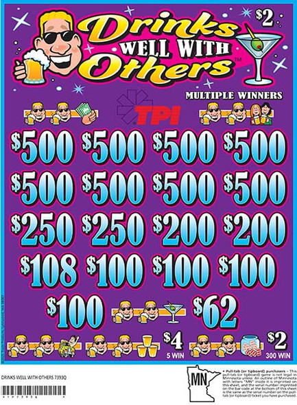 Drinks Well With Others 3W $2 8@$500 $2B 24% 3960