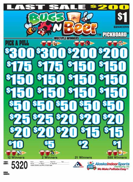 Bugs N Beers PK 3W $1 18@$150 (2@$300) $1B 20% 5320 LS