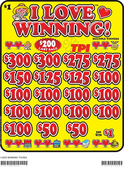 I Love Winning! 3W $1 4@$250 (2@$300) $1B 20% 3960 LS
