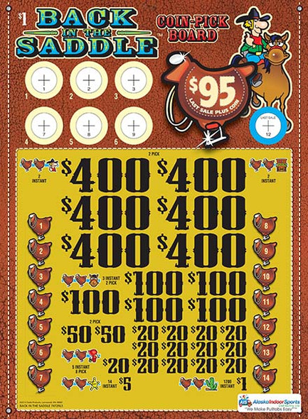 Back in the Saddle Coin Pick-Board 3W $1 6@$400 $1B 29% 6480 LS