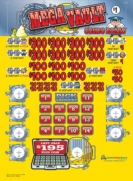 Mega Vault Coin-Pick Board 5W $1 8@$300 $1B 25% 6480