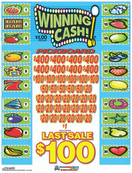 Winning Cash PK 3W $1 8@$400 $1B 20% 7252 LS