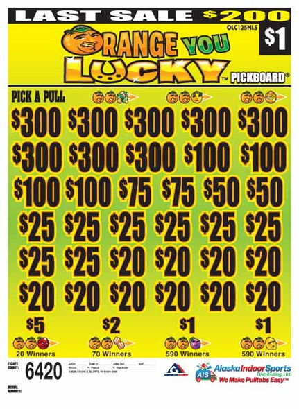 Orange You Lucky PK 5W $1 8@$300 $1B 21% 6420 LS