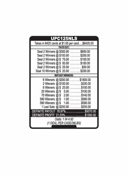 Up the Ante PK 5W $1 8@$300 $1B 21% 6420 LS