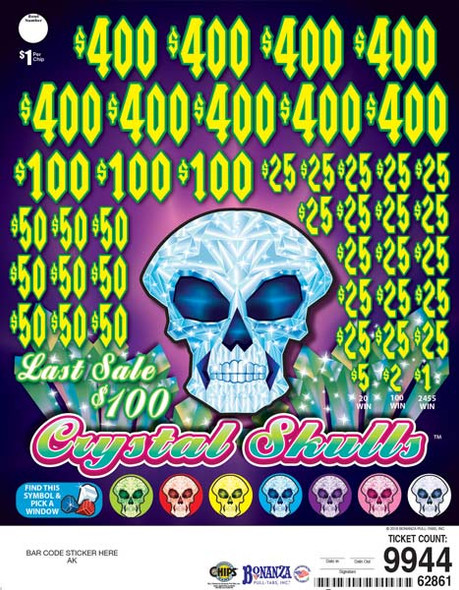Crystal Skulls Big Pic Chip $1 9@$400 $1B 23% 9944 LS