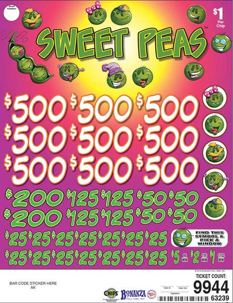 Sweet Peas Big Pic Chip $1 9@$500 $1B 23% 9944