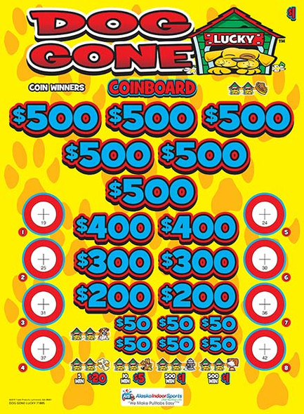 Dog Gone Coinboard 3W $1 6@$500 $1B 24% 8280