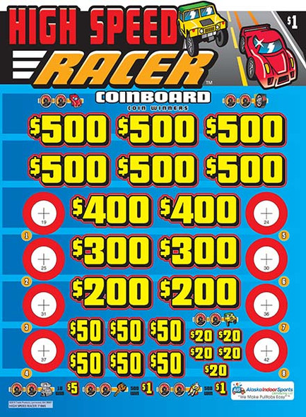 High Speed Racer Coinboard 3W $1 6@$500 $1B 24% 8280 High Speed Racer Coinboard 3W $1 6@$500 $1B 24% 8280