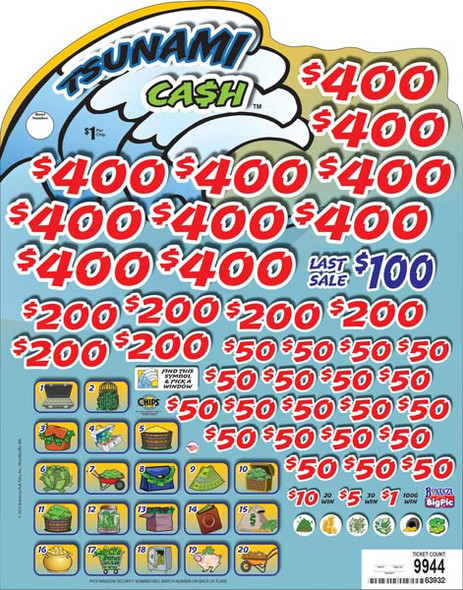 Tsunami Cash Big Pic Chip $1 10@$400 $1B 23% 9944 LS