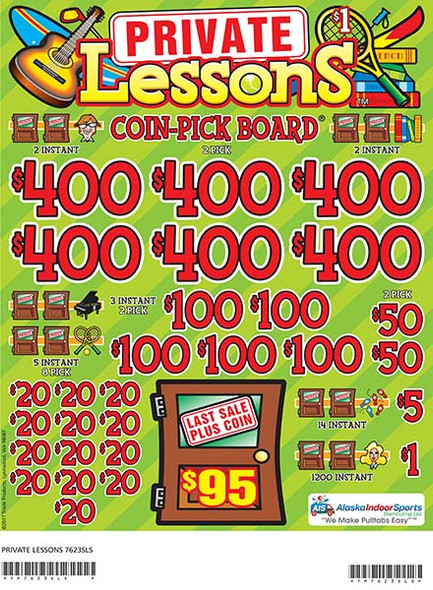 Private Lessons Coin Pick-Board 3W $1 6@$400 $1B 29% 6480 LS