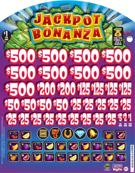 Jackpot Bonanza Big Pic Chip $1 9@$500 $1B 23% 9944